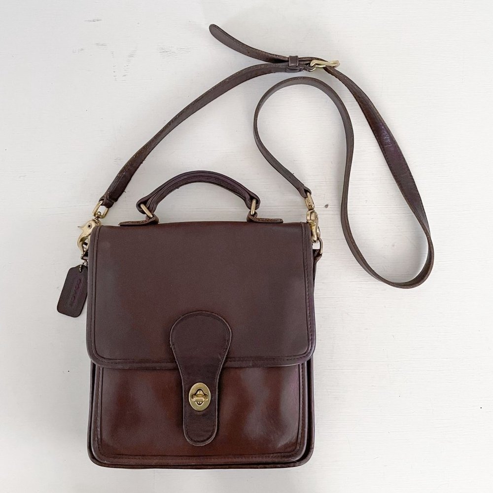 Coach 90s Vintage Brown Leather Station Crossbody Bag 5130 Costa Rica 1999 - Picture 2 of 12